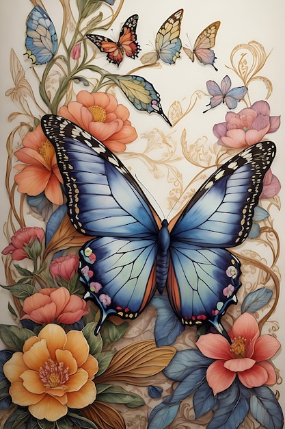 Vintagn butterfy illustration