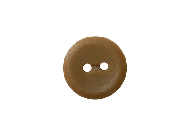 Vintge button brown textured isolated on white background