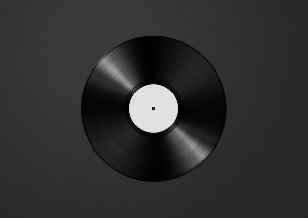 Vinyl record isolated on black background