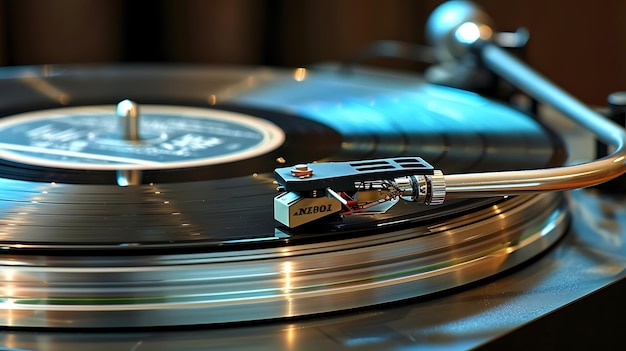 Vinyl Record Player CloseUp