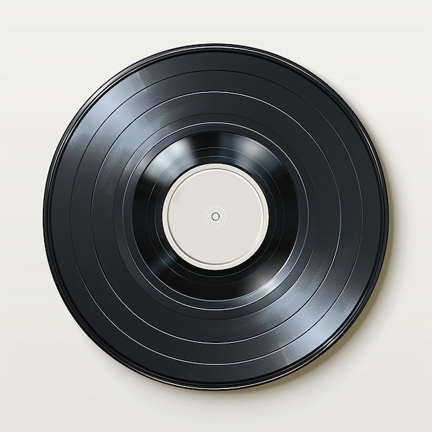 Vinyl Record Vector Icon on White Background