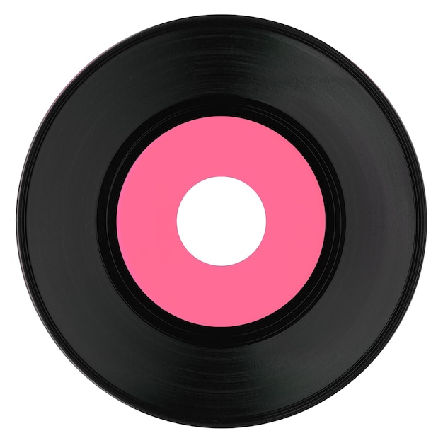 Vinyl record with pink label