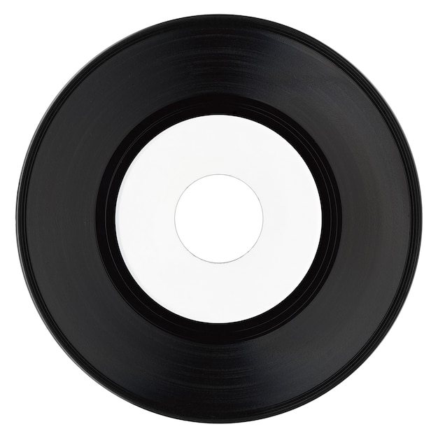 Vinyl record with white label