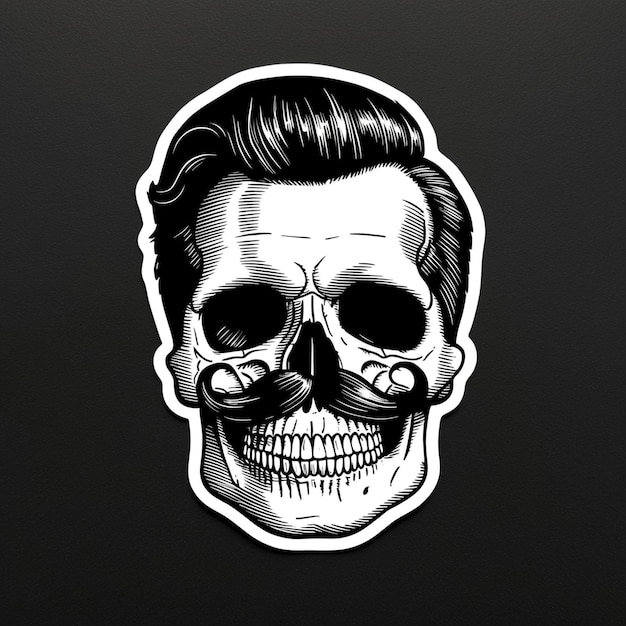 A vinyl sticker with skull design Ai generated