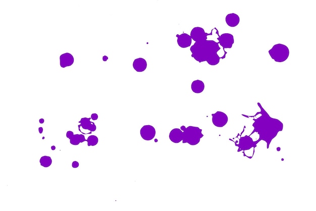 Violet blot on a white background Spots of ink on a piece of paper