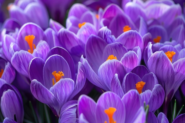 Violet Petals Crocus Bloom Purple Flower in Spring Season