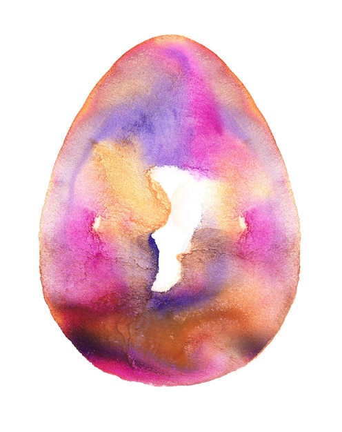 Violetcolored Hand drawn watercolor bird eggs illustration collection isolated Easter elements on paper texture Water color egg for holiday spring or watercolour