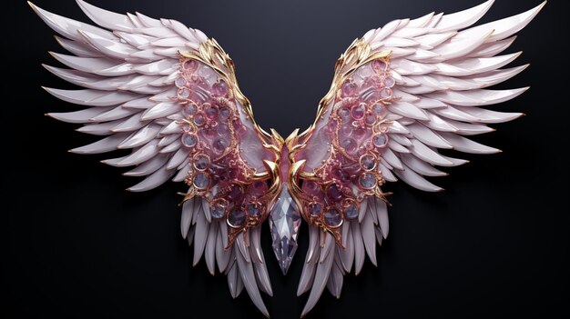 Violets beautiful and perfect angel wings Ai generated art