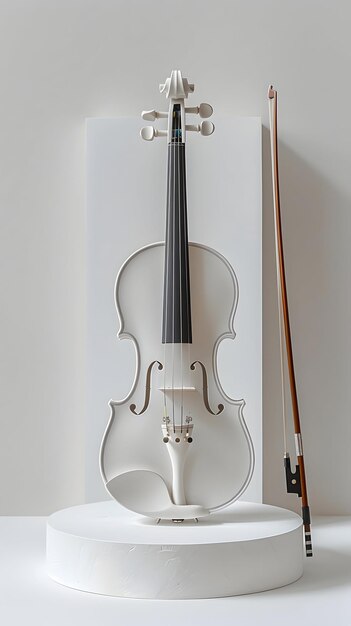 Photo a violin and bow on display next to a violin