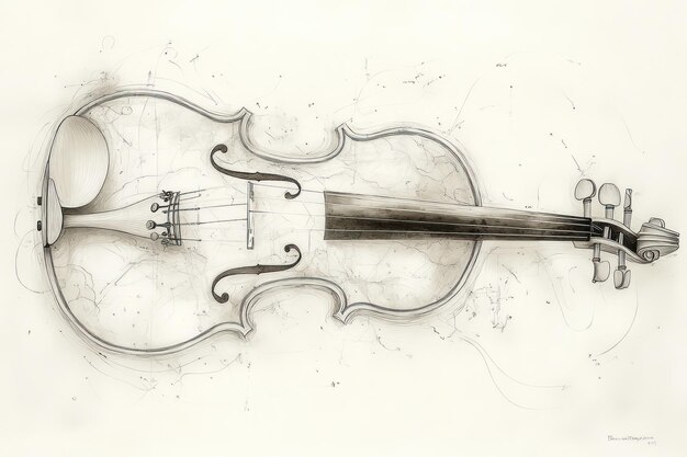 Photo violin drawing