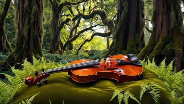 Violin in Enchanted Forest