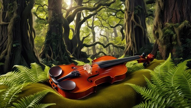 Violin in Enchanted Forest