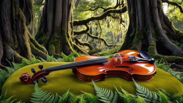 Violin in Enchanted Forest