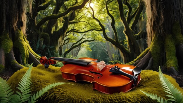 Violin in Enchanted Forest