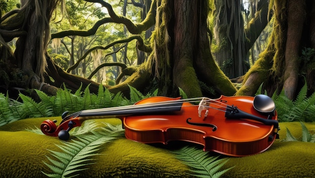 Violin in Enchanted Forest