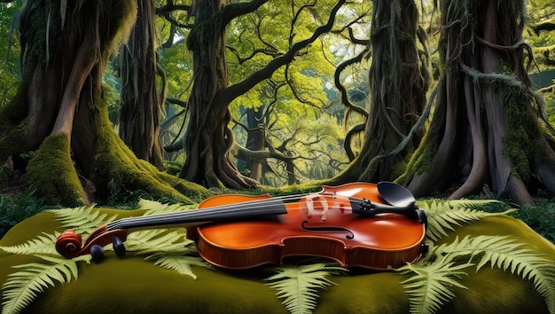 Violin in Enchanted Forest