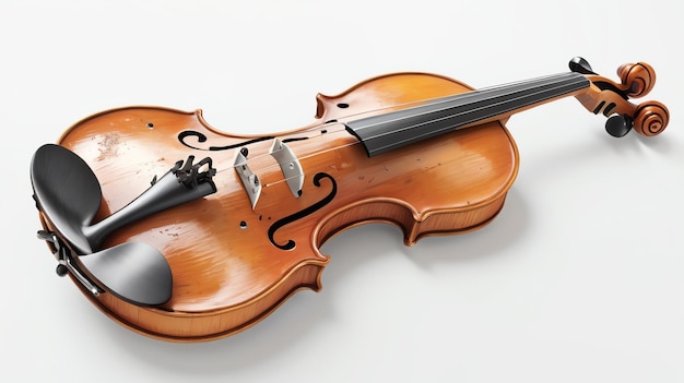 Photo a violin is shown with a bow and keys that says the word on the bottom