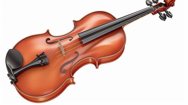 Violin music instrument on a white background