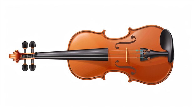 Violin music instrument on a white background