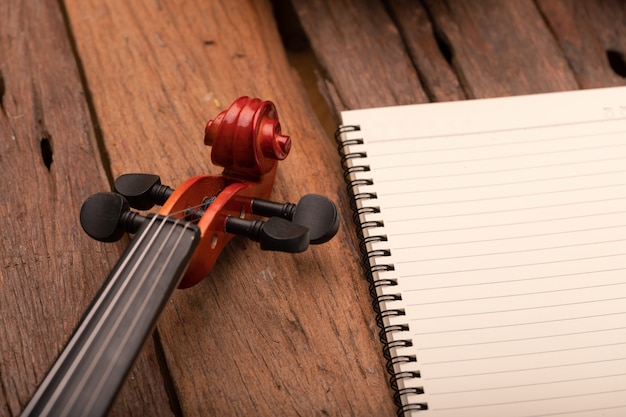 violin orchestra instrumental and notebook 