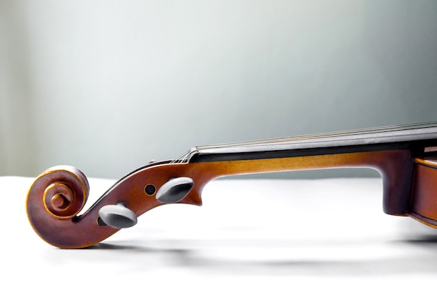 The violin on the table, Close up of violin on the wooden floor