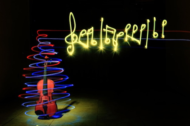 Violin With Light Painting