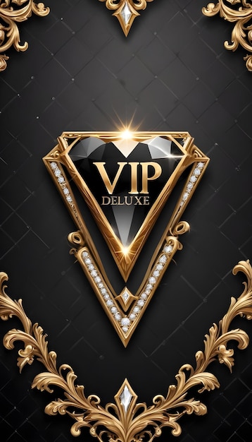 VIP deluxe background with gold and diamond