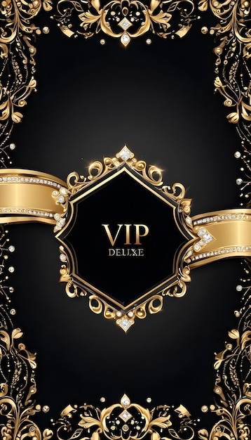 Photo vip deluxe background with gold and diamonds