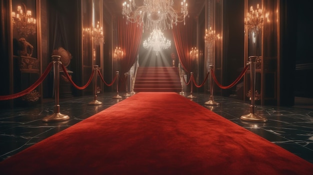 VIP luxury entrance with red carpet realistic Al generated