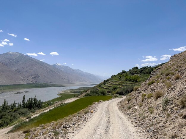 The virgin nature in the Pamir mountains