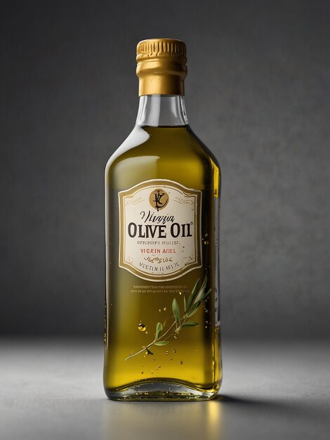 Virgin olive oil bottle isolated on white background