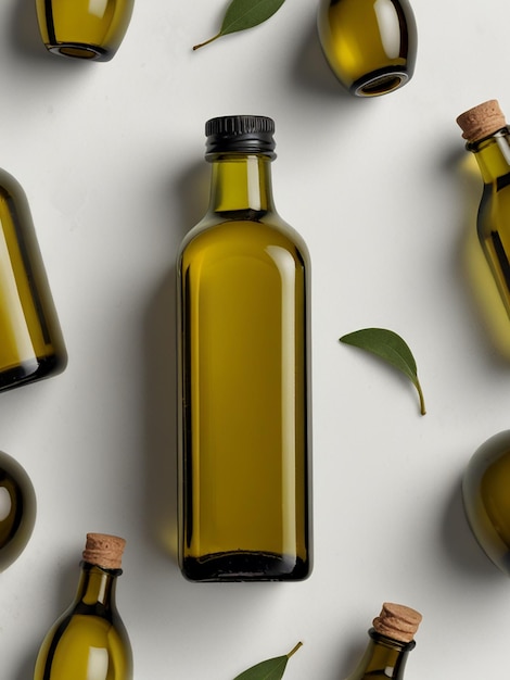 Photo virgin olive oil bottle isolated on white background