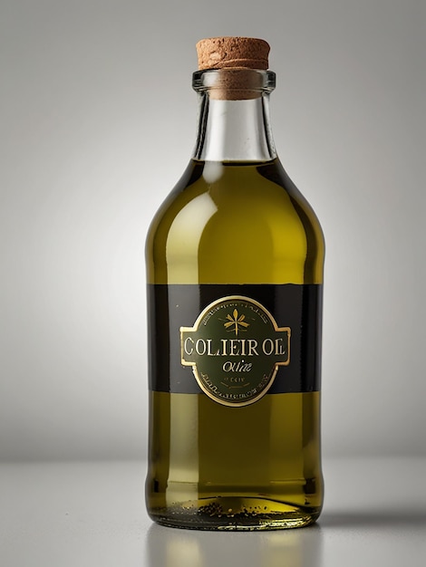 Virgin olive oil bottle isolated on white background