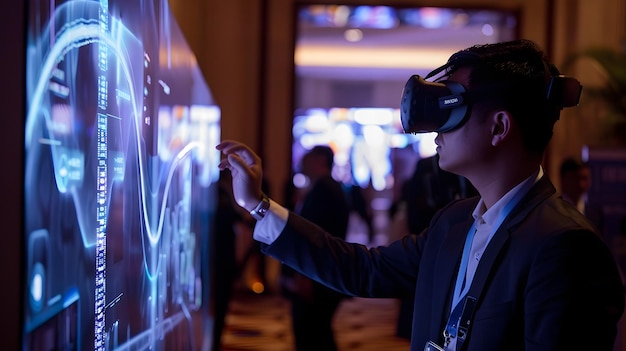 Virtual Business Conference with Elegant Holographic Interaction and Advanced Technology