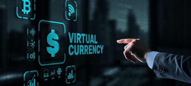 Virtual Currency Exchange Investment concept Financial Technology Background