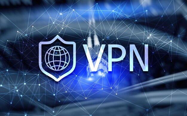 Photo virtual private network vpn blue new technology concept 2020