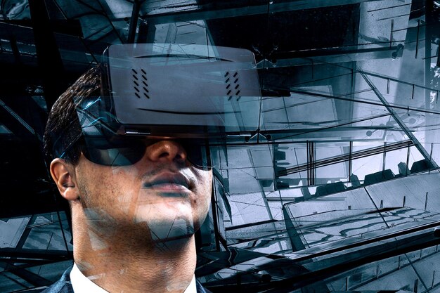 Virtual reality experience. Technologies of the future. Mixed media