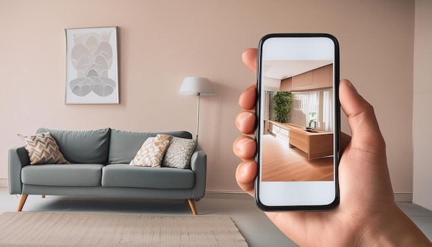 virtual reality mockup from smartphone to help people visualization their home interior designs