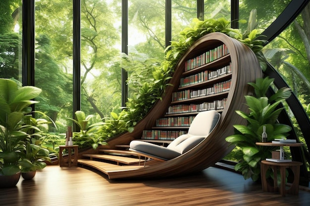 Virtual Reality Reading Nook Design virtual reality mockup ai image