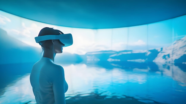 Photo virtual reality therapy for advanced mental health treatment in holographic environment