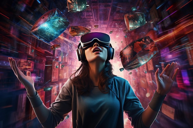 Virtual reality the user immersed in the exciting world of games