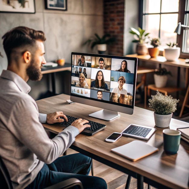 Photo virtual videoconference meeting best trending high quality image