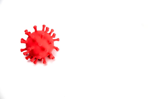 Virus, bacterium on white background, pandemic coronavirus outbreak background with copy space. Covid-19, medical health concept