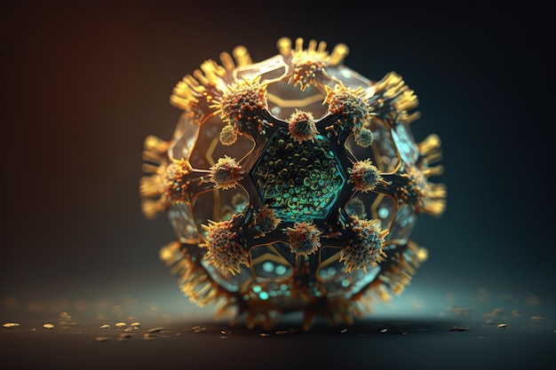 Virus flu disease Epidemic pandemic infection Sick people threat to humanity danger Corona medicine microbiology Bacterium genes dangerous strain respiratory disease Generative AI