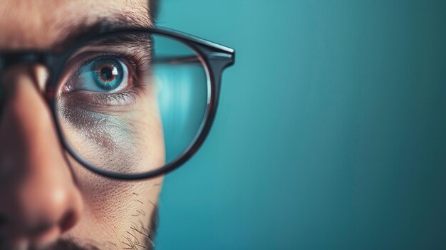 Visionary Businessman Eye CloseUp Leadership Concept