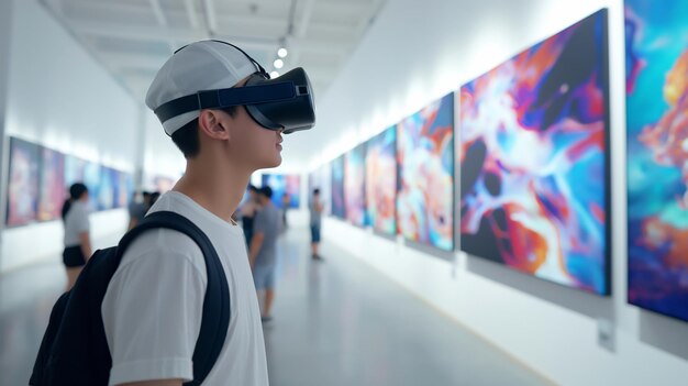 Photo visitors experience dynamic and adaptive digital artworks in an ai powered interactive art museum