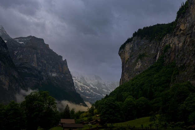 Vista del valle in Lauterbrunnen is a municipality in the canton of Bern in Switzerland Switzerland