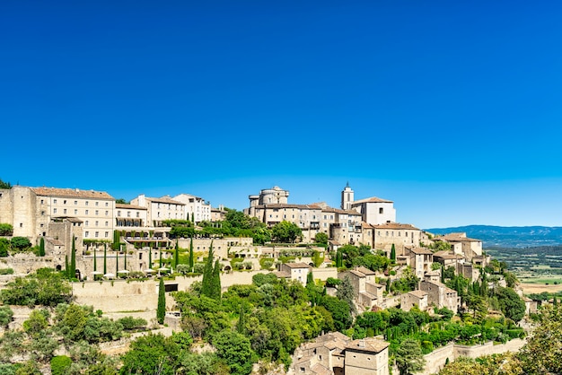 Vista panoramica de Gorbes na Provence em Franca.