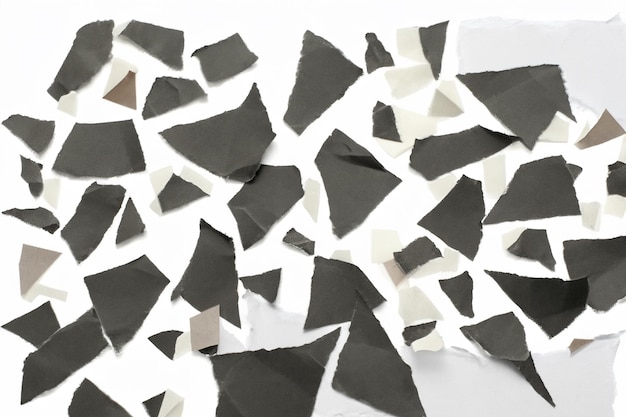 Photo visual and conceptual analysis the aesthetics of torn paper against a white background