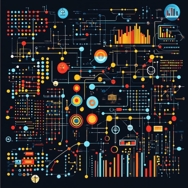 Photo a visual of a data mining process from data collection to pattern discovery